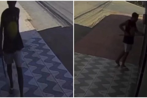 Homem usa cabo de vassoura para puxar e furtar bolsa de dentro de casa