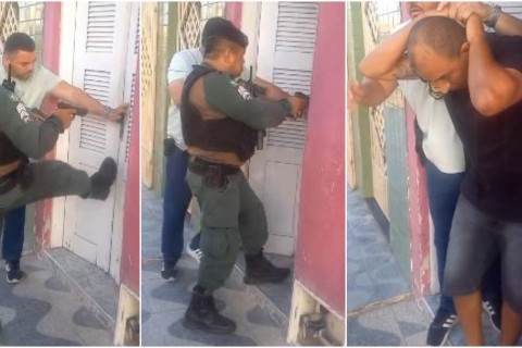 Policiais arrombam porta de casa e prendem homem que tentou matar a ex-companheira no Ceará