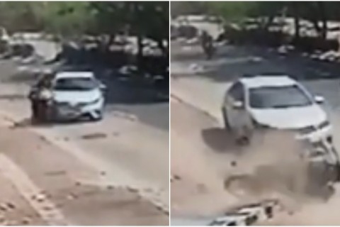 Policial é atingido por carro em Fortaleza-CE; motorista foge e depois retorna ao local