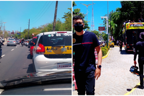 Instrutores de autoescolas protestam em Fortaleza-CE, contra mudanças na CNH