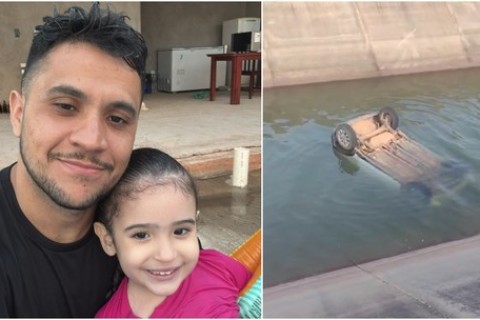 Pai e filha são achados mortos em carro submerso em canal no Ceará