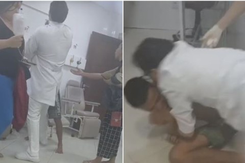 Técnico em enfermagem imobiliza paciente após sofrer agressão em hospital