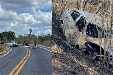 Pai, mãe e filha de um ano morrem em colisão entre moto e carro no Ceará