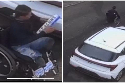 Homem em cadeira de rodas é preso por furtar placas de carro em Fortaleza-CE