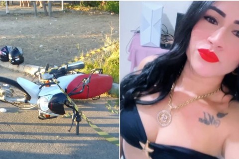 Mulher morre e amiga fica gravemente ferida após moto bater em poste na Grande Fortaleza-CE