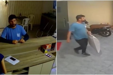 Homem se hospedava com fronha gigante em pousadas do Ceará e saía furtando televisões