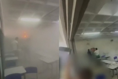 Ventilador em sala de aula pega fogo em escola de Fortaleza-CE